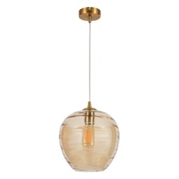 Visconte Sarno 1 Light Ceiling Pendant with Champagne Glass Shade - Brass - thumbnail 9