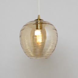 Visconte Sarno 1 Light Ceiling Pendant with Champagne Glass Shade - Brass - thumbnail 2