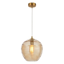 Visconte Sarno 1 Light Ceiling Pendant with Champagne Glass Shade - Brass - thumbnail 1