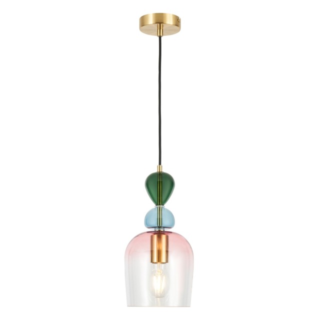 Visconte Vietri 1 Light Ceiling Pendant with Glass Shades - Satin Brass - image 1