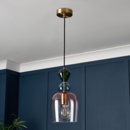 Visconte Vietri 1 Light Ceiling Pendant with Glass Shades - Satin Brass - thumbnail 7
