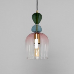 Visconte Vietri 1 Light Ceiling Pendant with Glass Shades - Satin Brass - thumbnail 3
