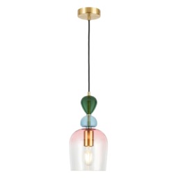 Visconte Vietri 1 Light Ceiling Pendant with Glass Shades - Satin Brass - thumbnail 1