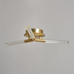 Paige 3 Arm LED Bubble Semi Flush Ceiling Light - Satin Brass - thumbnail 3