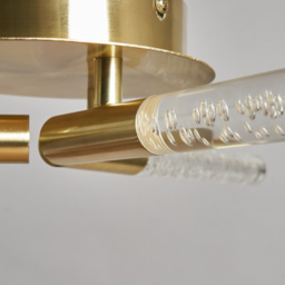 Paige 3 Arm LED Bubble Semi Flush Ceiling Light - Satin Brass - thumbnail 4