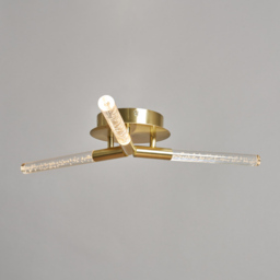 Paige 3 Arm LED Bubble Semi Flush Ceiling Light - Satin Brass - thumbnail 2