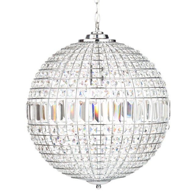 Miley Large Globe Ceiling Pendant - Chrome - image 1