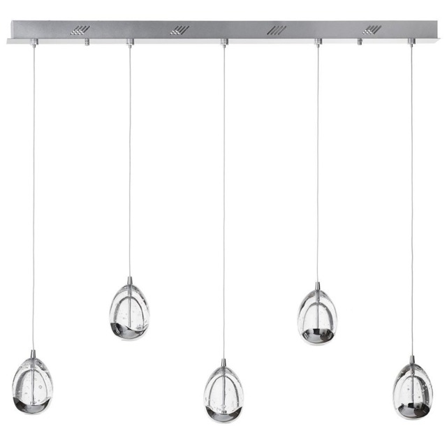 Visconte Bulla 5 Light Ceiling Pendant Light Bar - Chrome - image 1