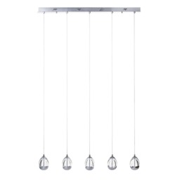 Visconte Bulla 5 Light Ceiling Pendant Light Bar - Chrome - thumbnail 2