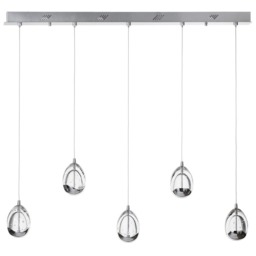 Visconte Bulla 5 Light Ceiling Pendant Light Bar - Chrome