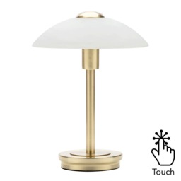 Alabaster Shade Touch Table Lamp - Satin Brass