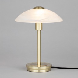 Alabaster Shade Touch Table Lamp - Satin Brass - thumbnail 2