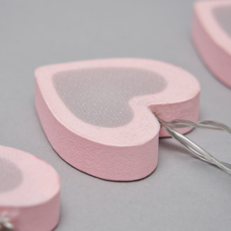 Glow LED Love Heart Wood String Lights - Pink - thumbnail 4