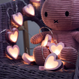 Glow LED Love Heart Wood String Lights - Pink - thumbnail 7