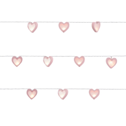 Glow LED Love Heart Wood String Lights - Pink