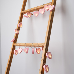 Glow LED Love Heart Wood String Lights - Pink - thumbnail 5