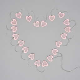 Glow LED Love Heart Wood String Lights - Pink - thumbnail 3