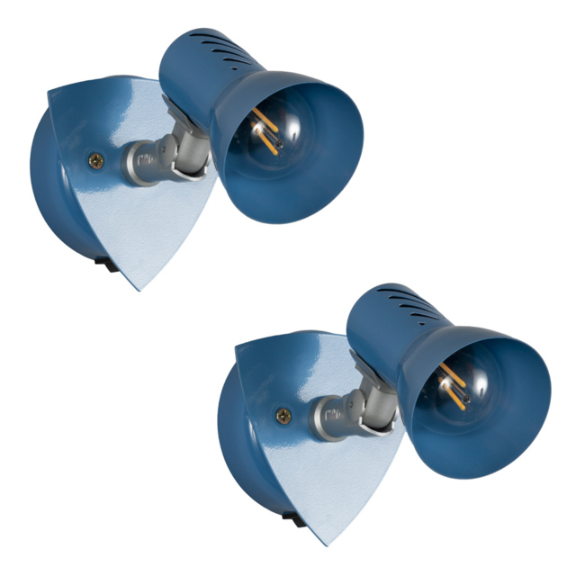 2 Pack of Scorpio 1 Light Adjustable Spotlight Wall Light - Blue - image 1