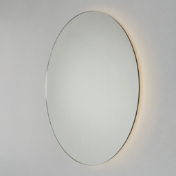 Hay 20 Watt Round LED Bathroom Mirror with Touch Demist - Silver - thumbnail 2