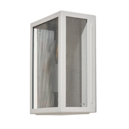 Harris Outdoor Lantern Wall Light with Black Mesh - Grey - thumbnail 7