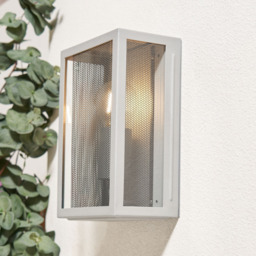 Harris Outdoor Lantern Wall Light with Black Mesh - Grey - thumbnail 6