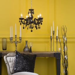 Marie Therese Chandelier Black 5 Light Dual Mount - thumbnail 3