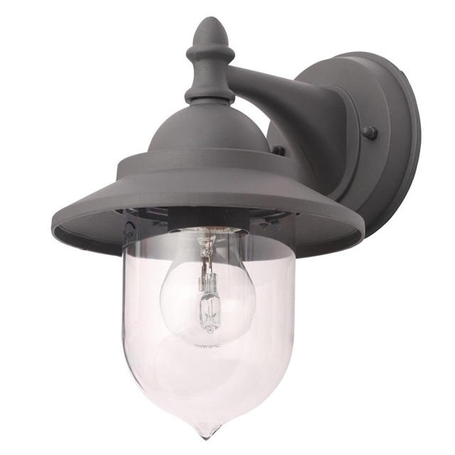 Bacup Outdoor 1 Light Industrial Fisherman Style Lantern Wall Light - Anthracite - image 1