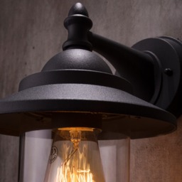 Bacup Outdoor 1 Light Industrial Fisherman Style Lantern Wall Light - Anthracite - thumbnail 8