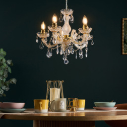 Marie Therese 5 Light Dual Mount Chandelier - Gold - thumbnail 5