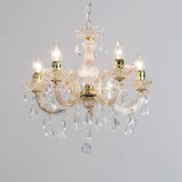 Marie Therese 5 Light Dual Mount Chandelier - Gold - thumbnail 2