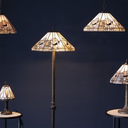 Tiffany by Tiff 1 Light 30cm Art Deco Table Lamp - Antique Brass - thumbnail 8