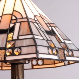 Tiffany by Tiff 1 Light 30cm Art Deco Table Lamp - Antique Brass - thumbnail 5