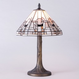 Tiffany by Tiff 1 Light 30cm Art Deco Table Lamp - Antique Brass - thumbnail 3