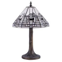 Tiffany by Tiff 1 Light 30cm Art Deco Table Lamp - Antique Brass - thumbnail 2