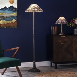 Tiffany by Tiff 1 Light 30cm Art Deco Table Lamp - Antique Brass - thumbnail 7