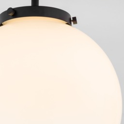 Preston 1 Light Bathroom Semi Flush Globe Ceiling Light - Matte Black - thumbnail 4