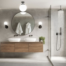 Preston 1 Light Bathroom Semi Flush Globe Ceiling Light - Matte Black - thumbnail 7