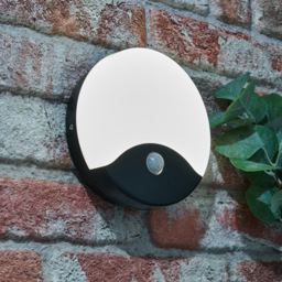 Alford 15 Watt LED Outdoor Round Bulkhead Light with PIR - Black - thumbnail 5