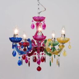 Marie Therese 5 Light Dual Mount Chandelier - Multicoloured with LED Bulbs - thumbnail 2