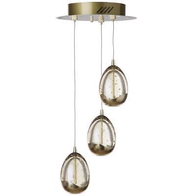 Visconte Bulla 3 Light Ceiling Light Spiral Cluster Pendant - Gold