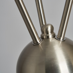 Tripod Floor Lamp with Smoked Glass Ball Shades - Satin Nickel - thumbnail 4