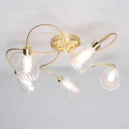 Cora 5 Light Bathroom Tangle Flush Ceiling Light - Satin Brass - thumbnail 2