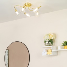 Cora 5 Light Bathroom Tangle Flush Ceiling Light - Satin Brass - thumbnail 5