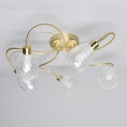 Cora 5 Light Bathroom Tangle Flush Ceiling Light - Satin Brass - thumbnail 3