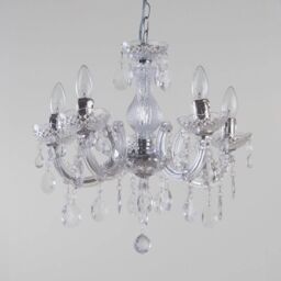 Marie Therese 5 Light Dual Mount Chandelier - Chrome with Free LED Bulbs - thumbnail 2