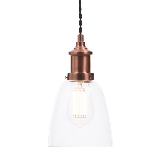 Industrial 1 Light Diner Style Ceiling Pendant - Copper - image 1
