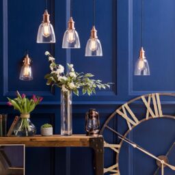 Industrial 1 Light Diner Style Ceiling Pendant - Copper - thumbnail 4