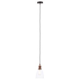 Industrial 1 Light Diner Style Ceiling Pendant - Copper - thumbnail 7