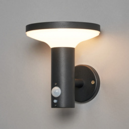 Uris Outdoor Solar LED Wall Light with PIR Sensor - Black - thumbnail 2