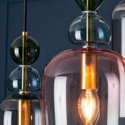 Visconte Vietri 3 Light Cluster Ceiling Pendant with Glass Shades - Satin Brass - thumbnail 4
